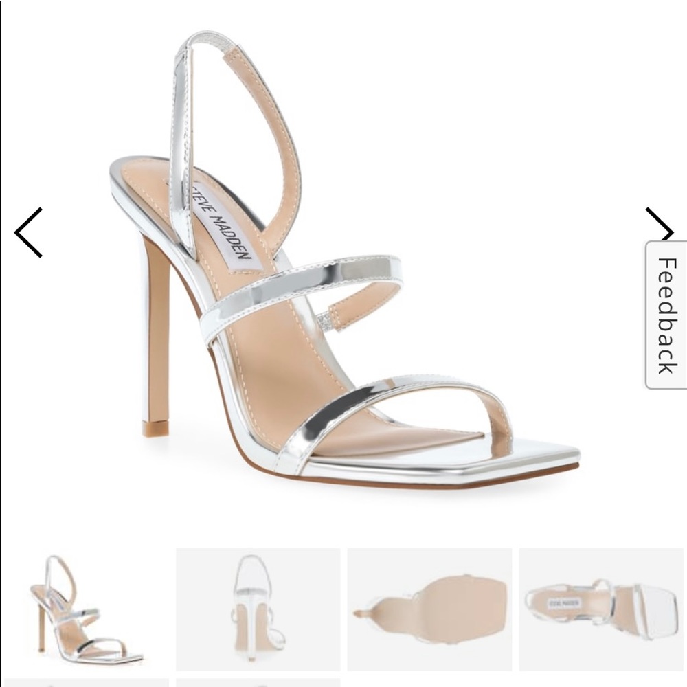 Steve Madden silver metallic heels